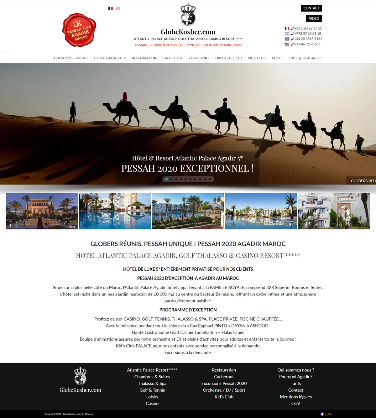 Site vitrine GlobeKosher : Accueil