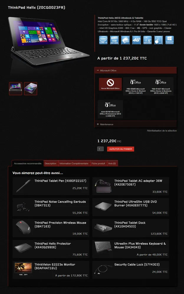 Page produit