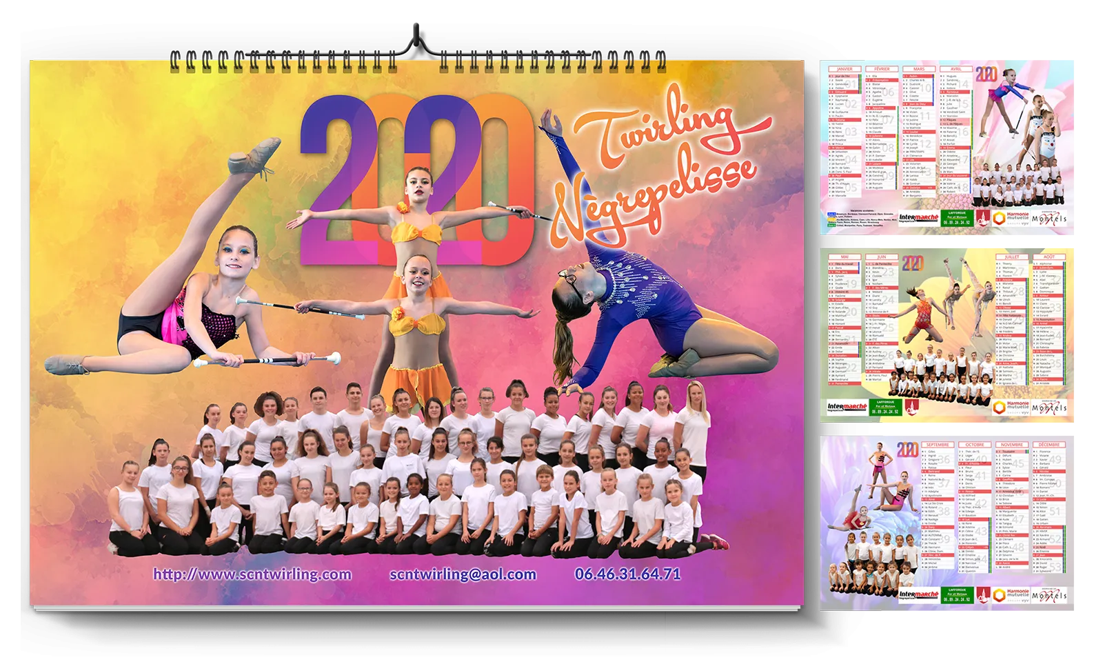 Calendriers et site web pour un club de twirling