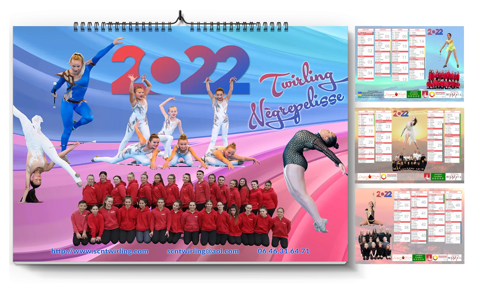 Calendriers et site web pour un club de twirling